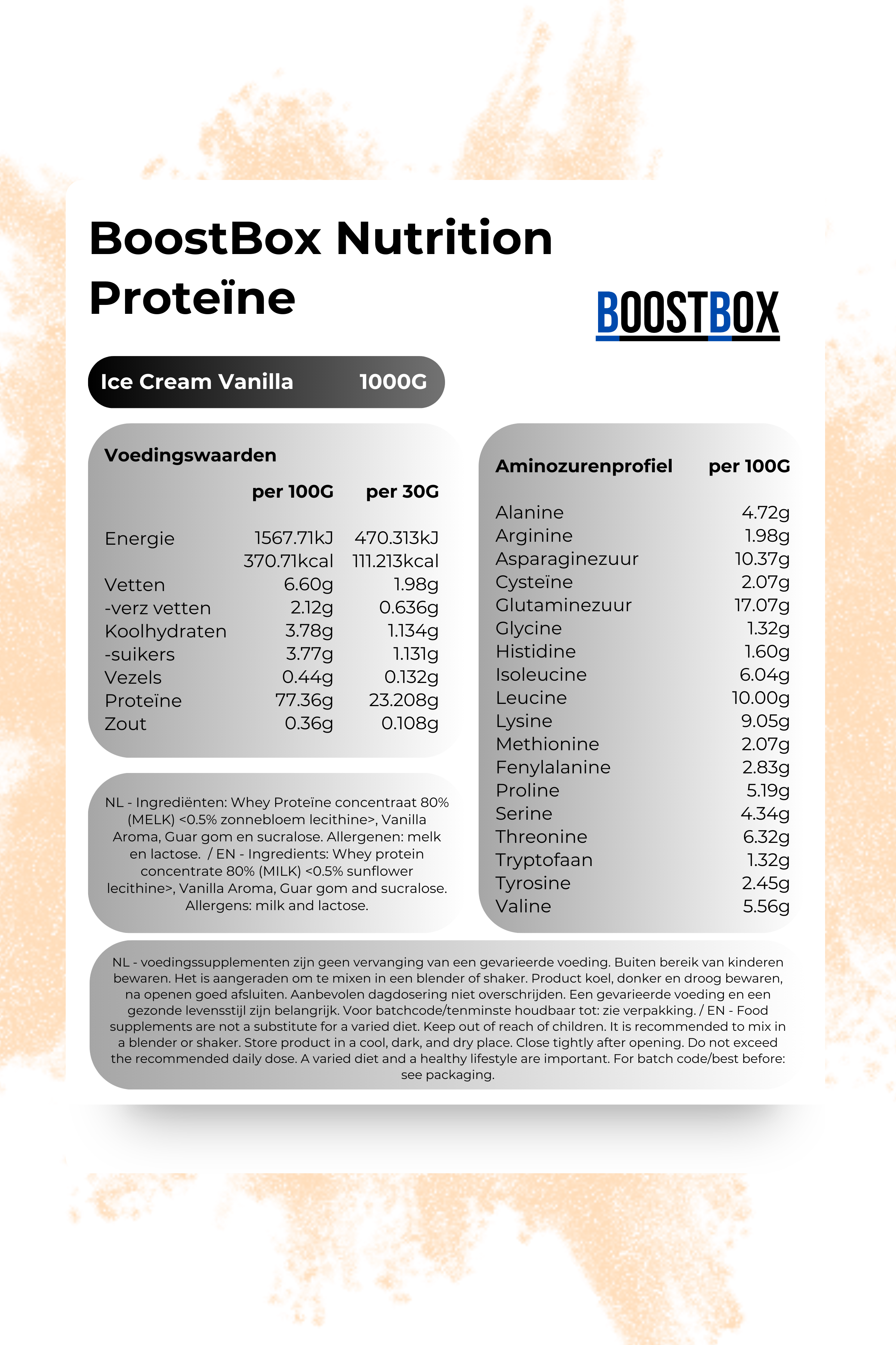 BoostBox Nutrition Whey Proteïn Vanilla